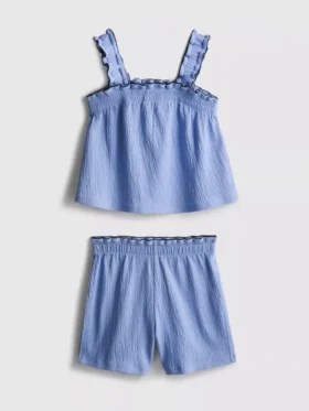 1,5–9 år | Sett med bluse og Shorts i krøllet tekstur