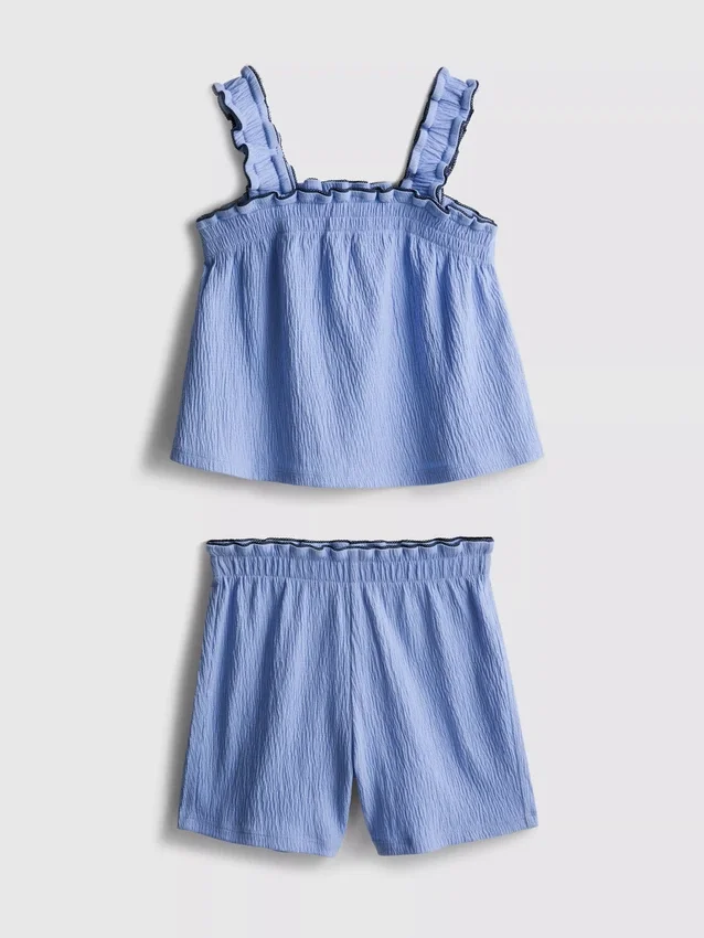 1,5–9 år | Sett med bluse og Shorts i krøllet tekstur