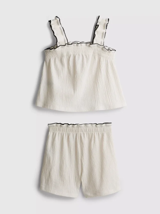 1,5–9 år | Sett med bluse og Shorts i krøllet tekstur