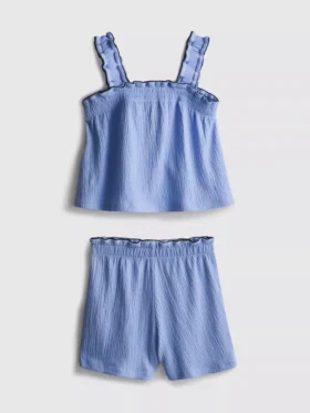 1,5–9 år | Sett med bluse og Shorts i krøllet tekstur