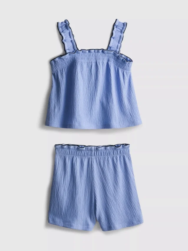 1,5–9 år | Sett med bluse og Shorts i krøllet tekstur