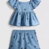 1,5–9 år | Sett med chambray-bluse og Shorts