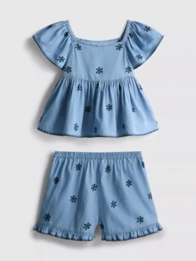 1,5–9 år | Sett med chambray-bluse og Shorts