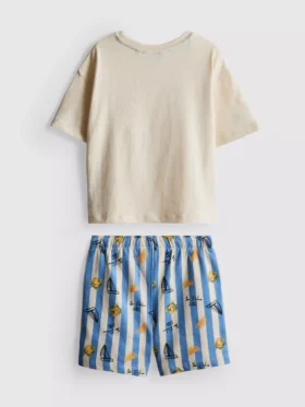 1–9 år | Dolce Vita-sett med T-skjorte med grafisk trykk og shorts