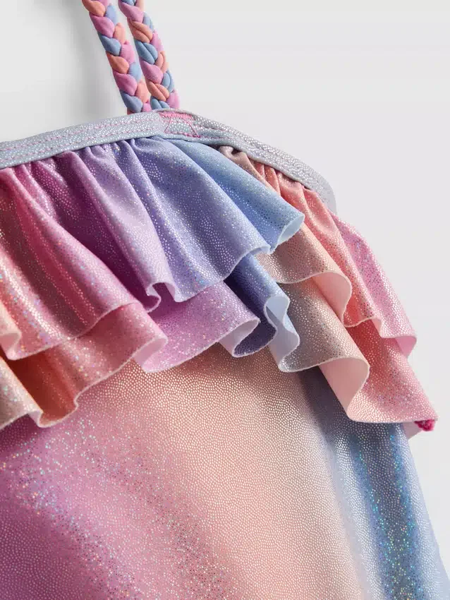 1–9 år | Ombra glitter-badedrakt med volanger
