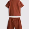 1–9 år | sett med strukturert poloskjorte og shorts