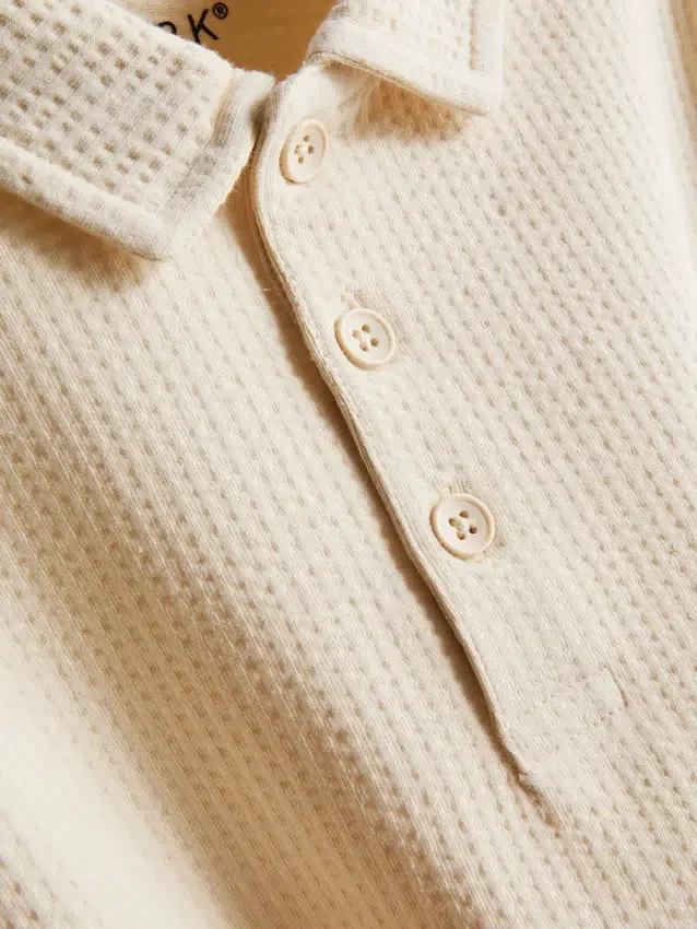 1–9 år | sett med strukturert poloskjorte og shorts