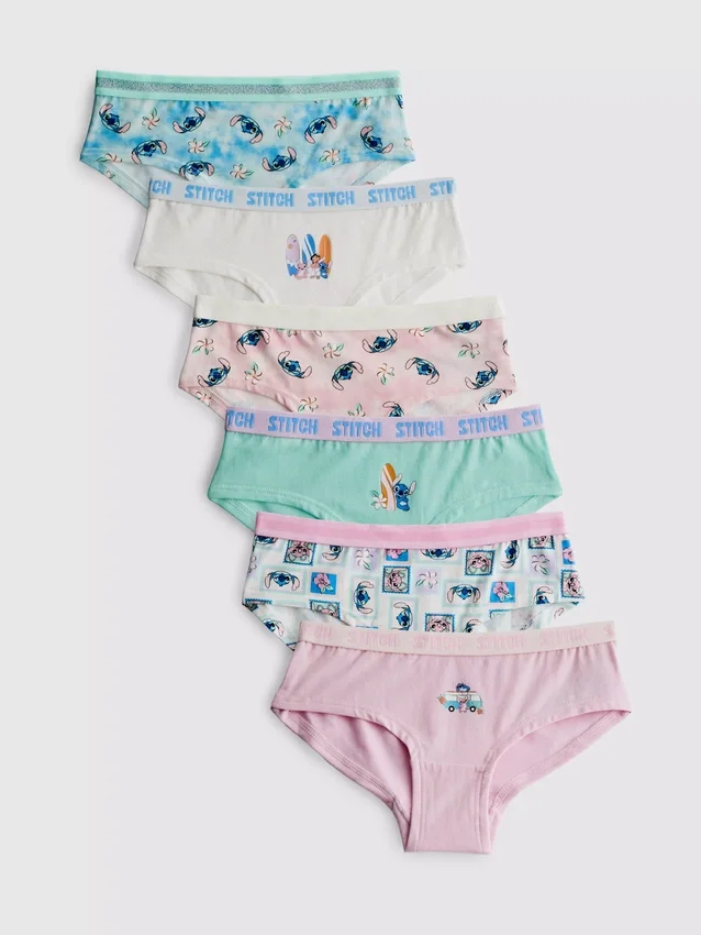 2–15 år | 6-pakning med Disney-Stitch-hipster-truser