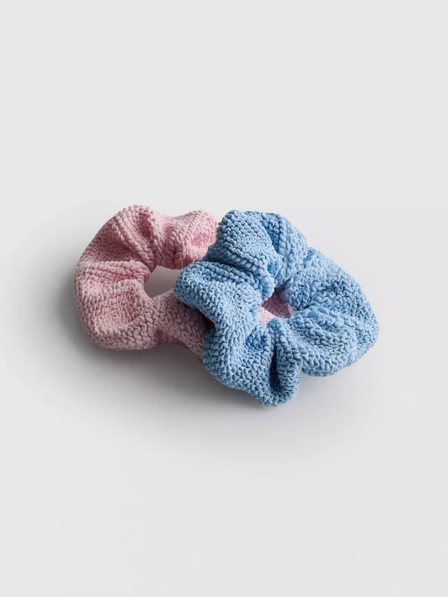 2-pak med strukturerte scrunchies