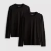2-pakk langermete bomulls-T-skjorter
