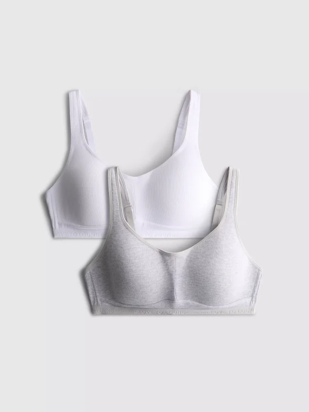2-pakk «Love to Lounge»-bralette i bomull