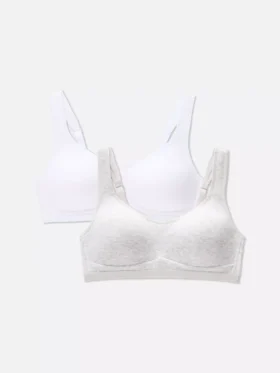 2-pakk «Love to Lounge»-bralette i bomull