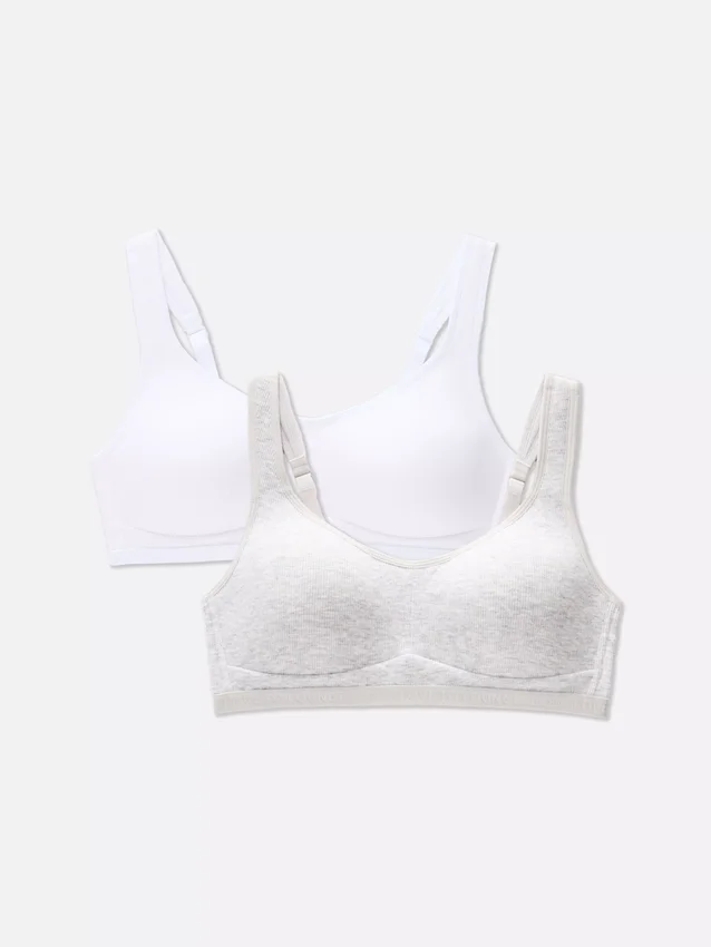 2-pakk «Love to Lounge»-bralette i bomull