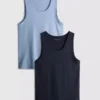 2-pakk med enkle tank-topper