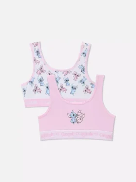 2-pakk med sømløse crop-topper med Disneys Stitch og Angel