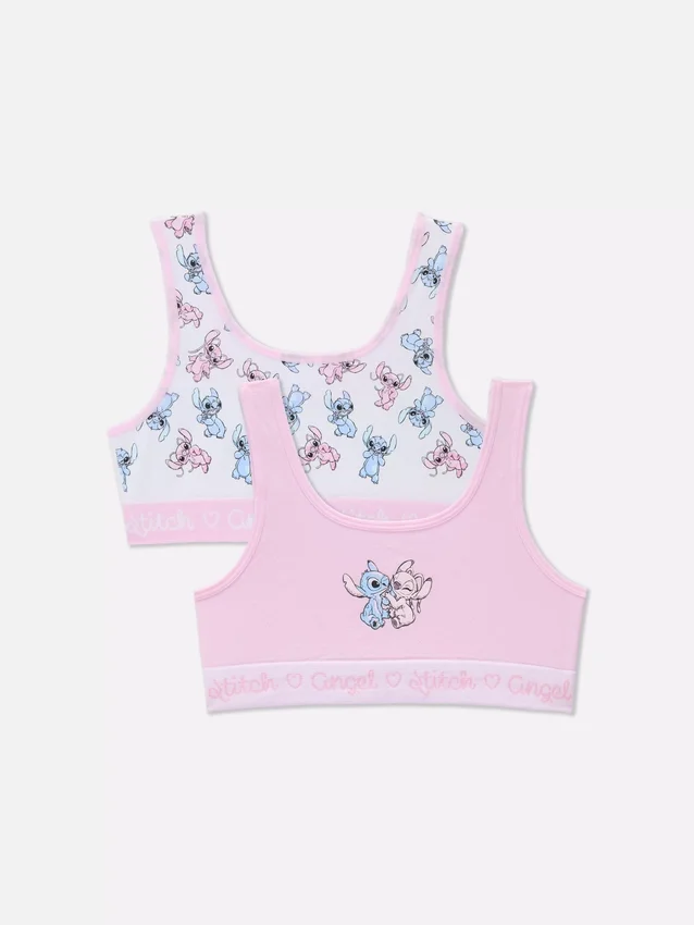 2-pakk med sømløse crop-topper med Disneys Stitch og Angel