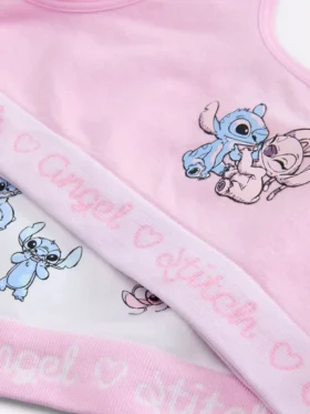 2-pakk med sømløse crop-topper med Disneys Stitch og Angel