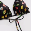 2-pakk med trykt trekantet bikinitopp