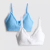 2-pakk sømløs bralette med blonderkant