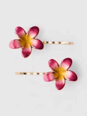 2-pakning med blomsterformede hårspenner