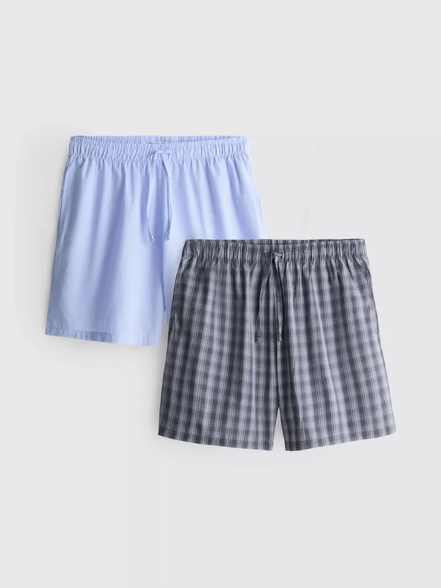 2-pakning med vevde shorts