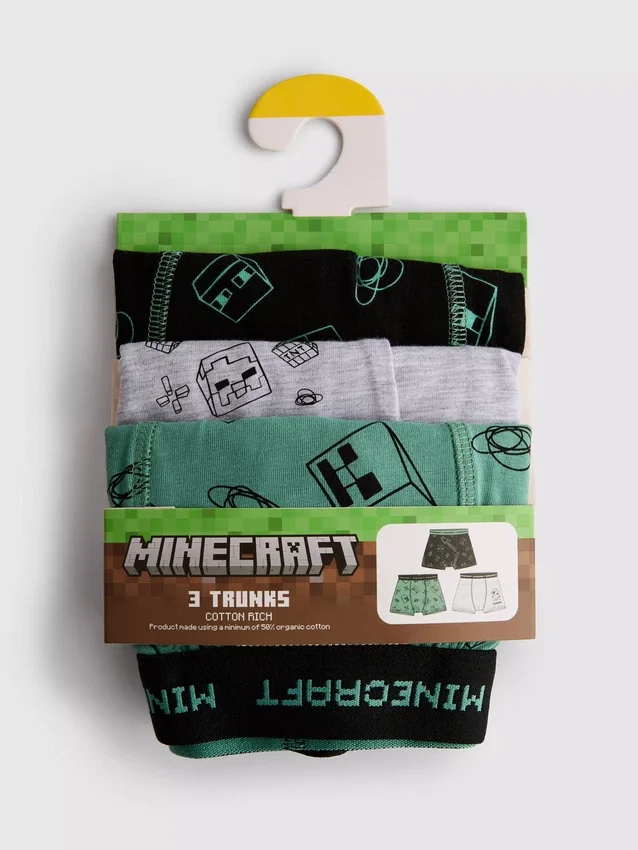 3–15 år | 3-pakk Minecraft-badebukser