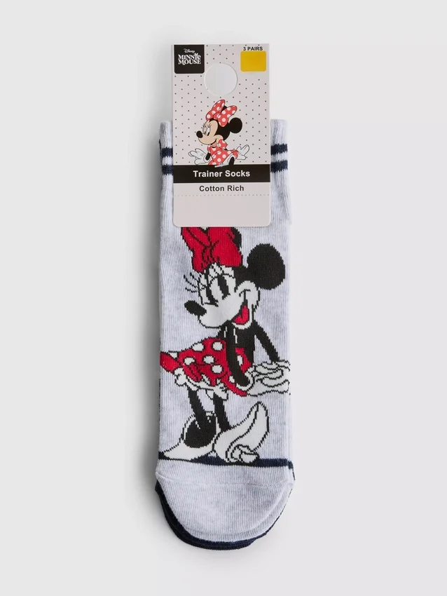 3-pakk med Disneys Minnie Mouse-ankelsokker