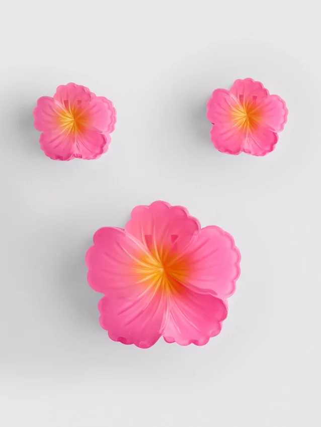 3-pakning med blomsterhårspenner