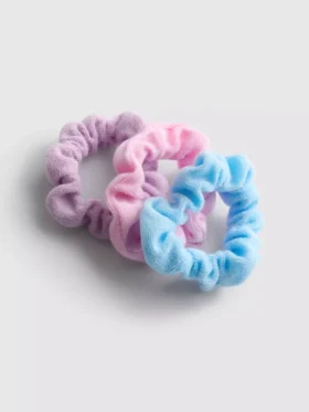 3-pakning med frotté-scrunchies