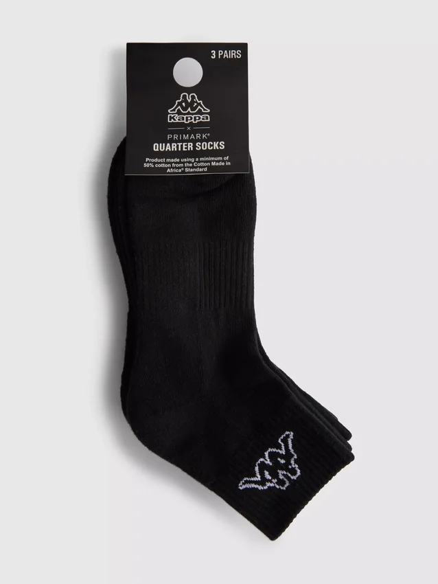 3-pakning med Kappa x Primark kvartlange sokker