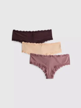 3-pakning med nøytrale hipster-truser i mikrofiber