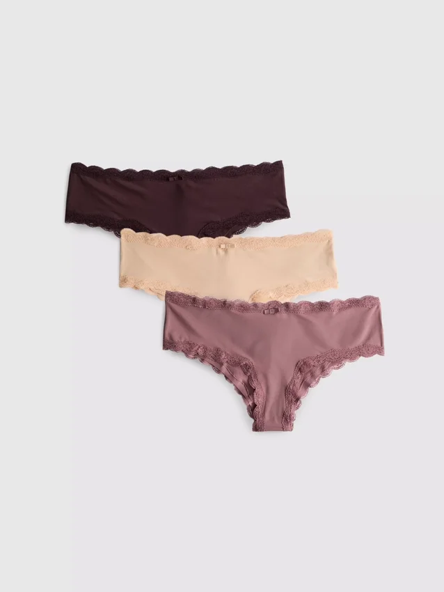 3-pakning med nøytrale hipster-truser i mikrofiber