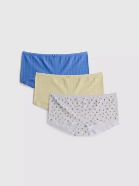 3-pakning med pointelle mini-shorts