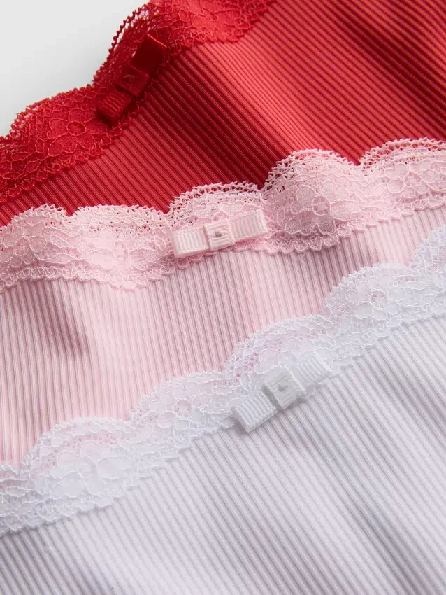 3-pakning med ribbede hipster-truser i mikrofiber