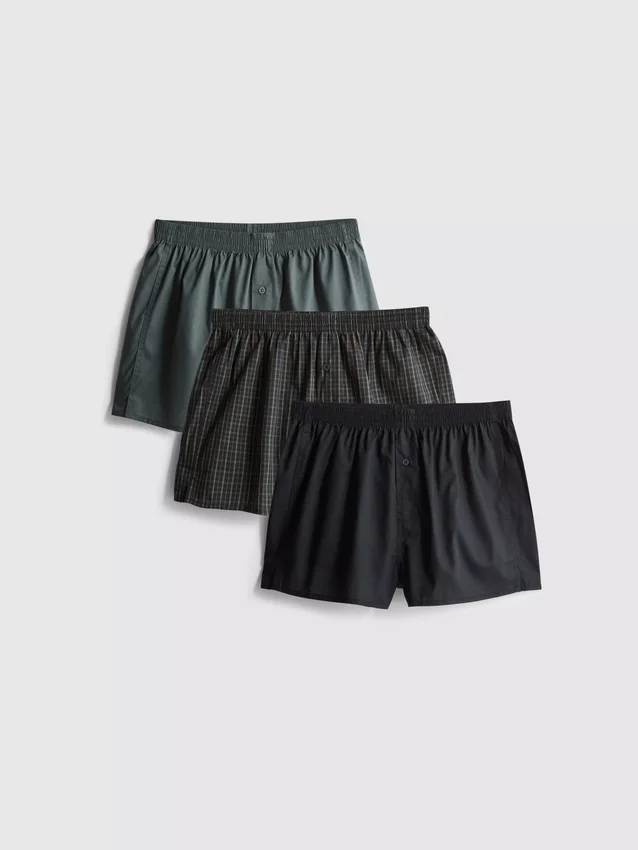 3-pakning med vevde boxershorts