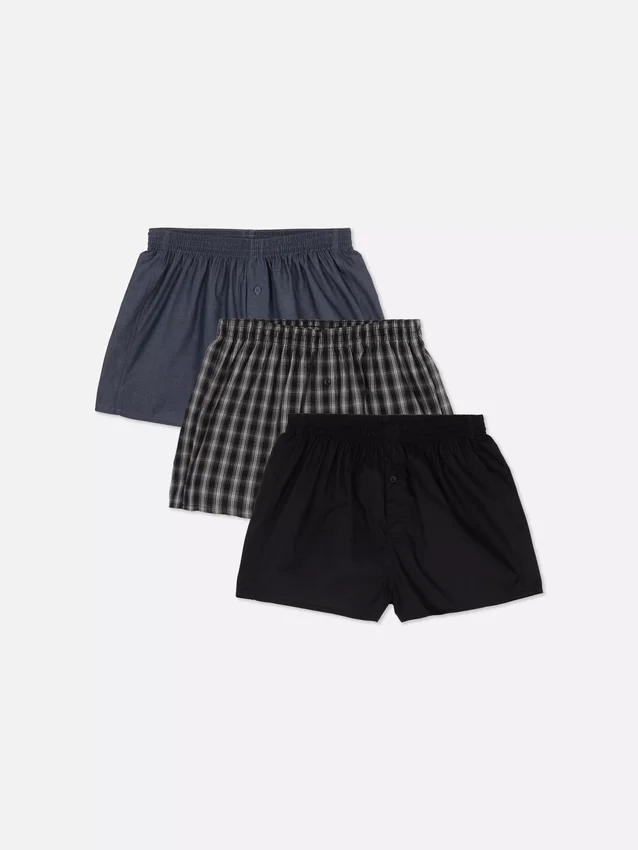 3-pakning med vevde boxershorts