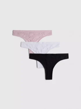 3-pakning sømløse jacquard-tangaer