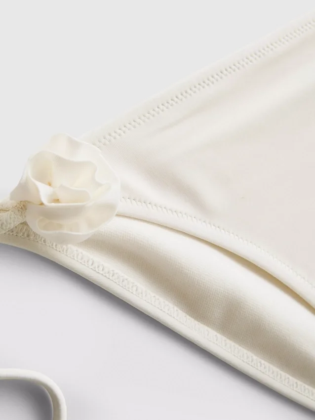 3D-blomstermønstrede bikinibukser med snøring på siden