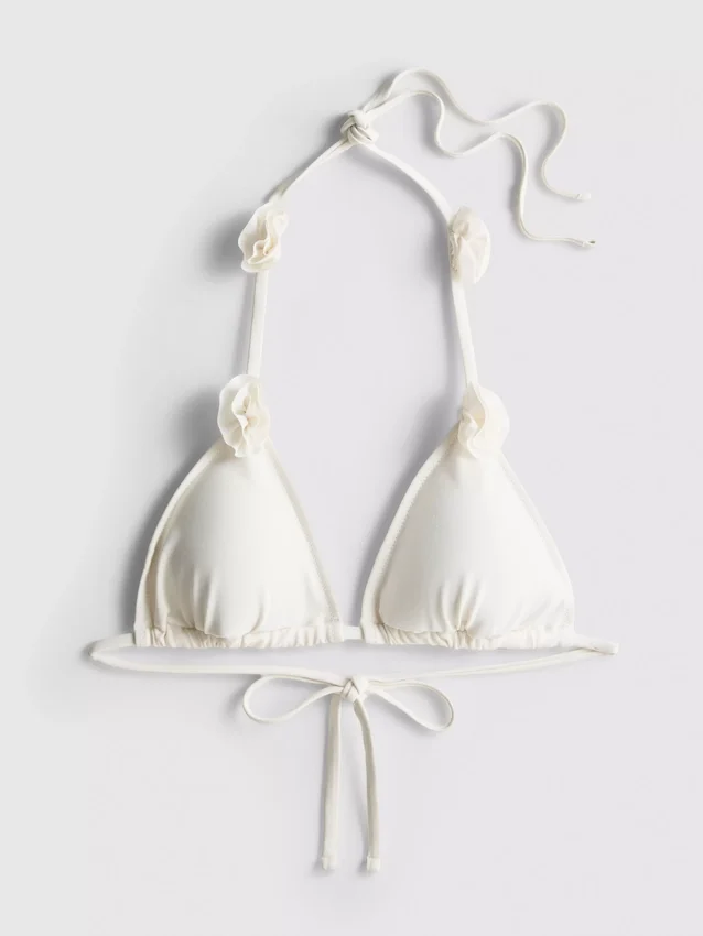 3D-blomstret trekantet bikinitopp