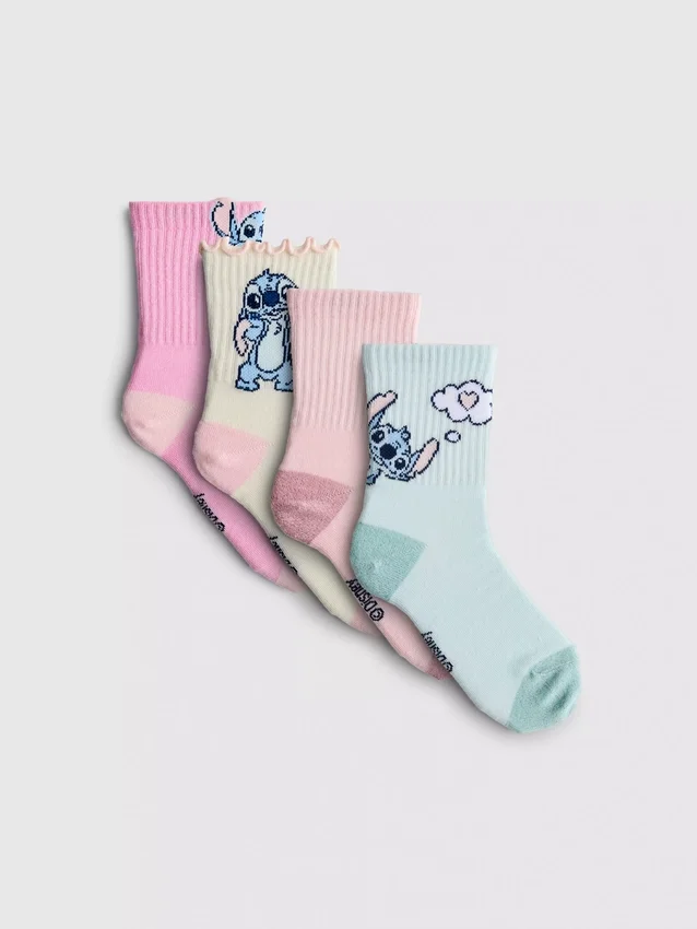 4-pakning med Disney's Stitch ankelsokker