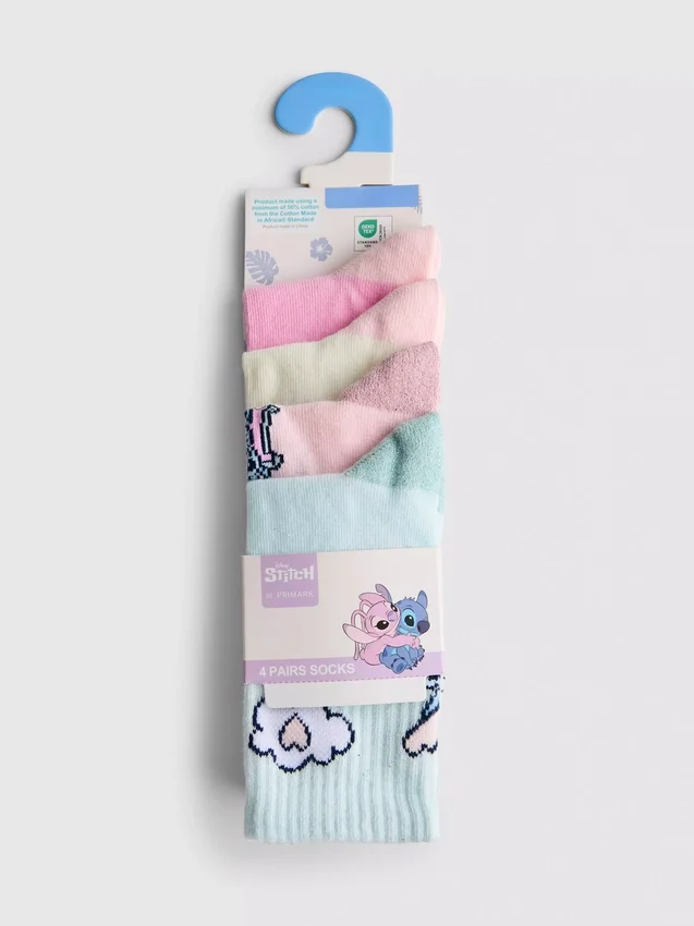 4-pakning med Disney's Stitch ankelsokker