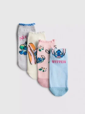 4-pakning med Disney-Stitch-sneakersokker