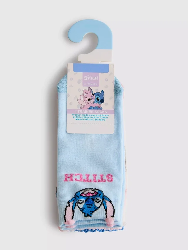 4-pakning med Disney-Stitch-sneakersokker