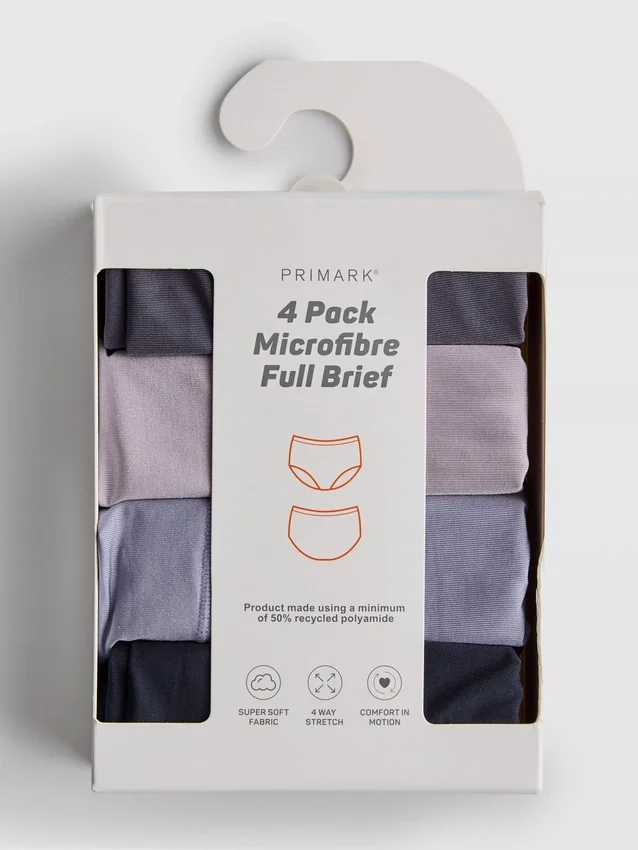 4-pakning med høye truser i mikrofiber