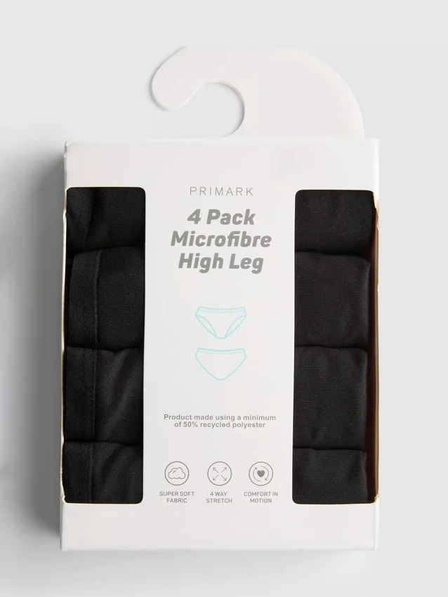 4-pakning med mikrofiber-truser med høyt ben