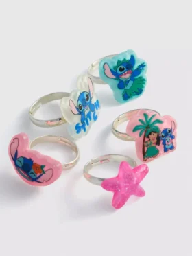 5-pakning med Disney-Stitch-smykkeringer