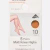 5-pakning med matte knestrømper
