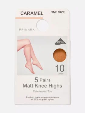 5-pakning med matte knestrømper