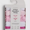 5-pakning med mikrofiber-stringtruser med blonder