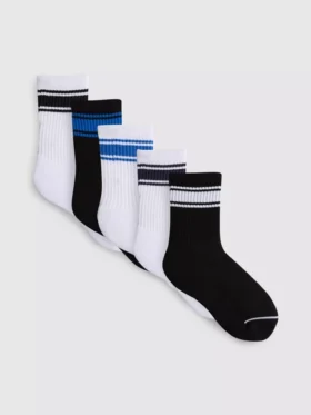 5-pakning med stripete sportsokker